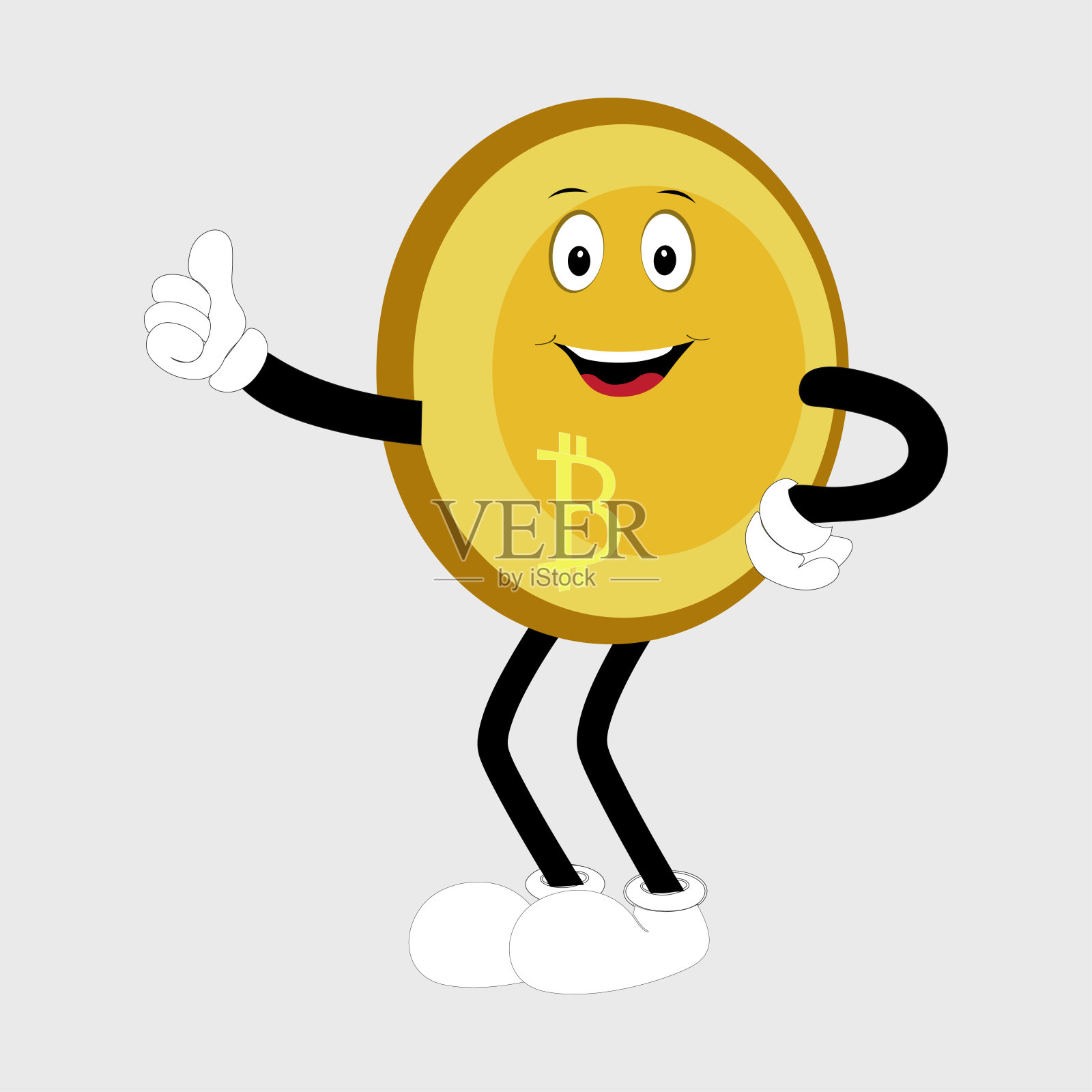 比特币人物设计吉祥物插画图片素材