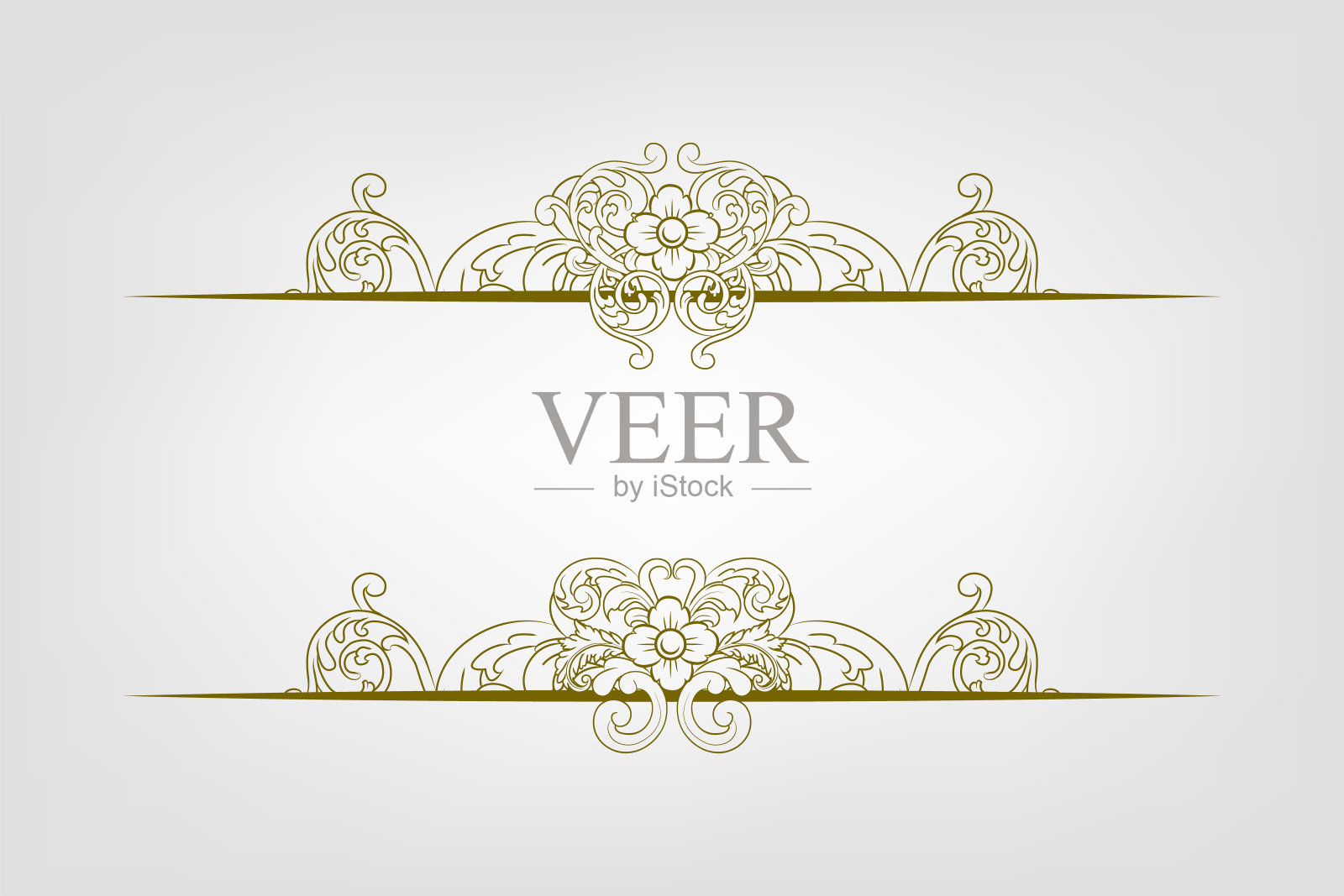 经典复古巴洛克维多利亚框架分离元素经典婚礼邀请插画图片素材