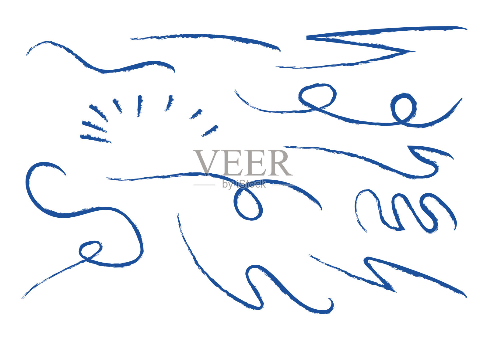 蓝色修正笔或笔刷跟踪图标插画图片素材