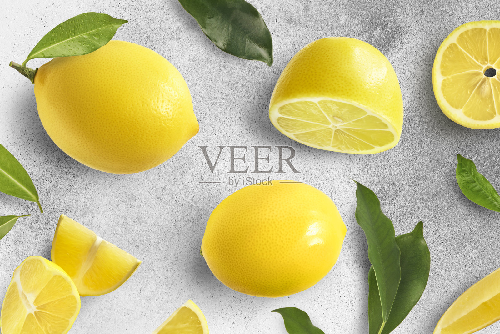 新鲜成熟的柠檬孤立在白色照片摄影图片