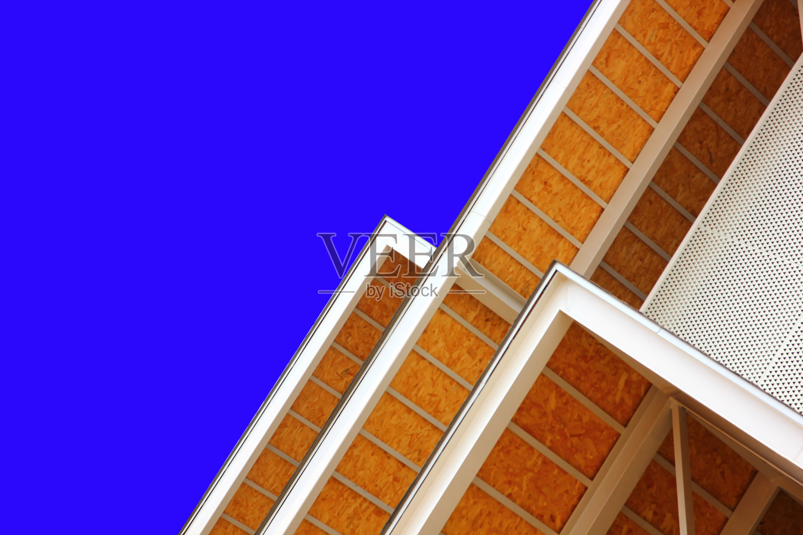 屋盖钢结构几何设计上隔蓝照片摄影图片