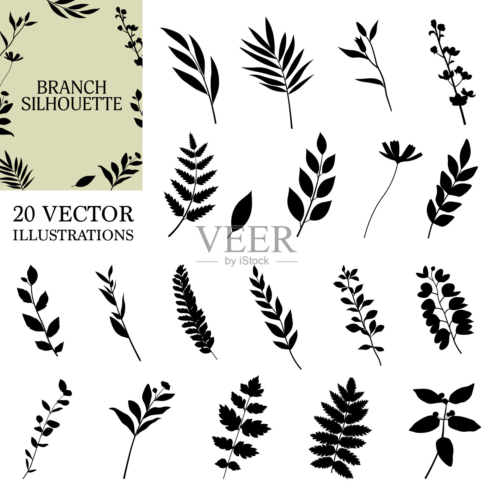 分支插画图片素材