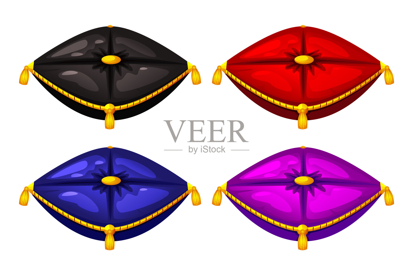 皇家奖枕头。四种颜色插画图片素材