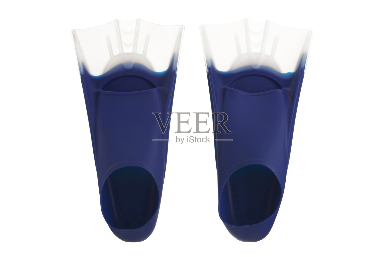 白色背景上的游泳鳍照片摄影图片