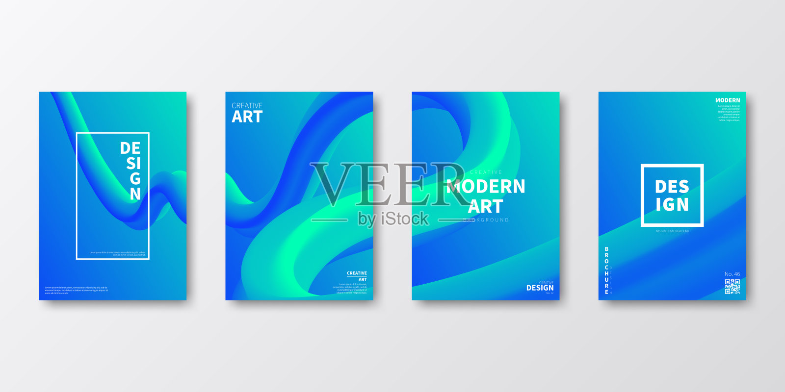 宣传册模板排版，蓝色封面设计，商业年报，传单，杂志插画图片素材