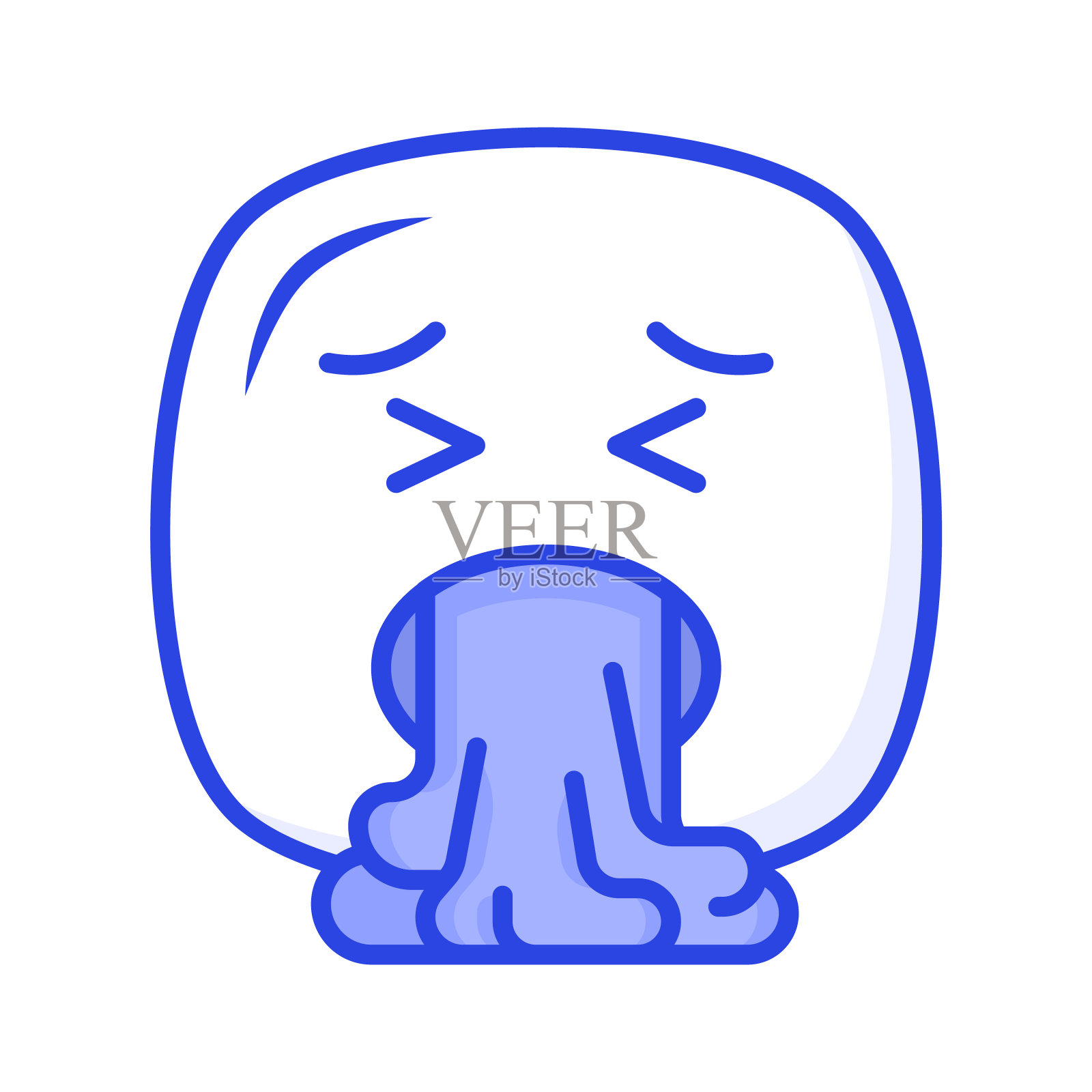 时尚的呕吐表情符号图标设计插画图片素材