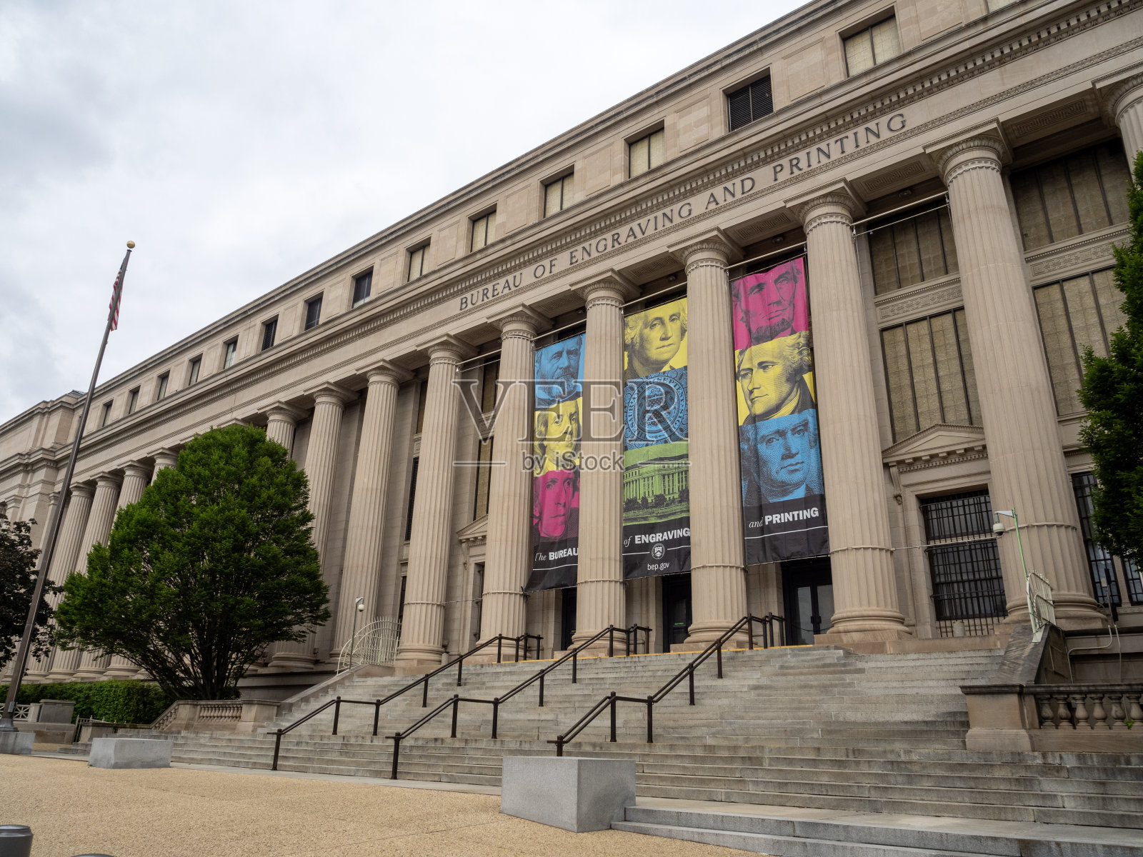 华盛顿特区雕刻和印刷局入口照片摄影图片