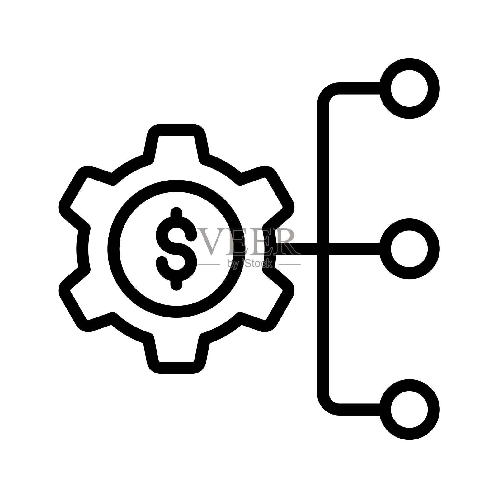 金钱多样化图标在现代风格孤立的白色背景。插画图片素材