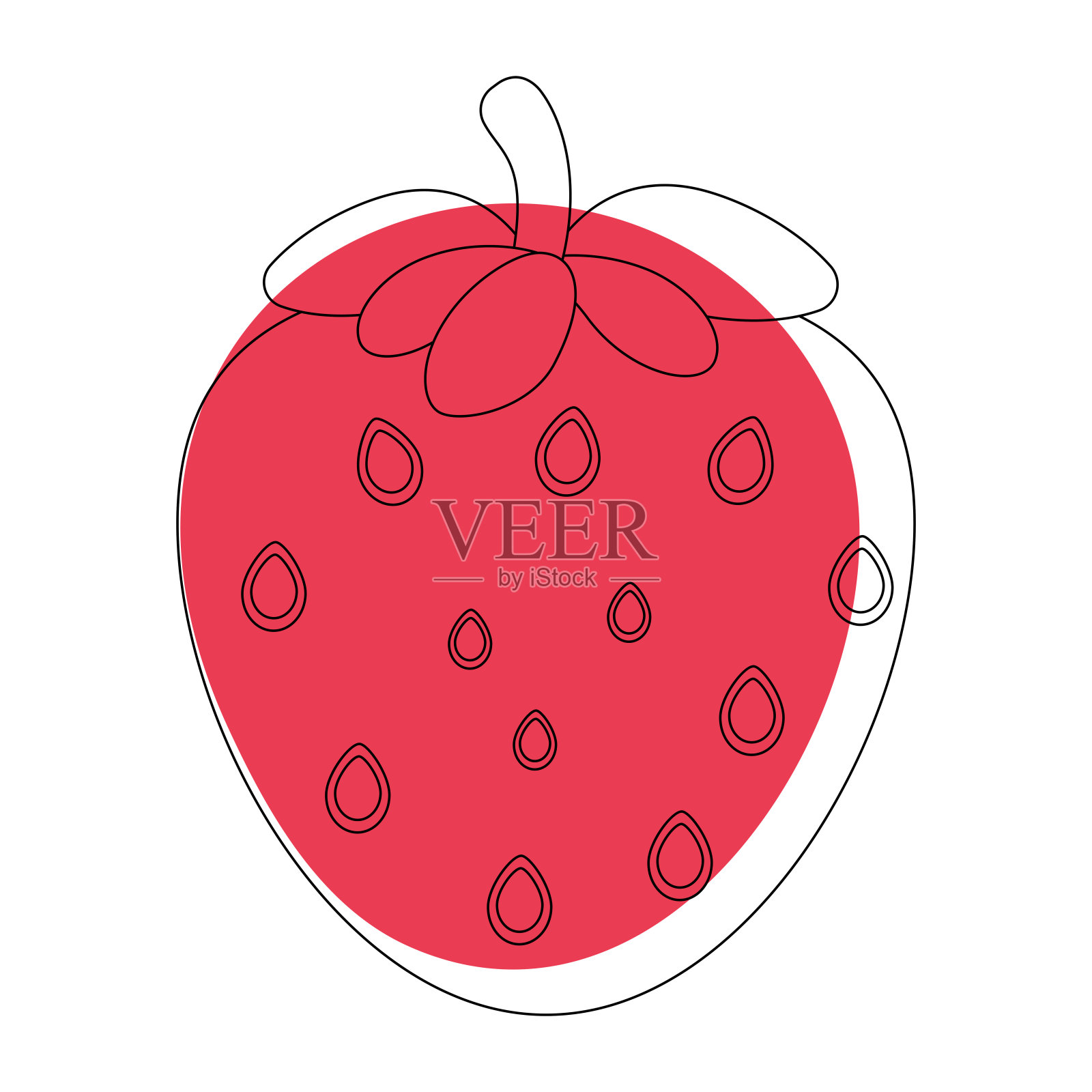 经典卡通草莓插画图片素材