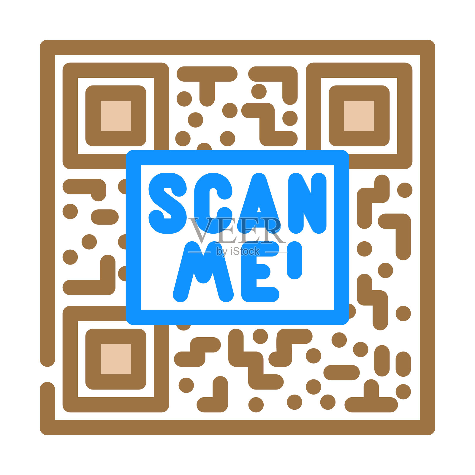 扫描我的产品标签警告颜色图标矢量插图插画图片素材