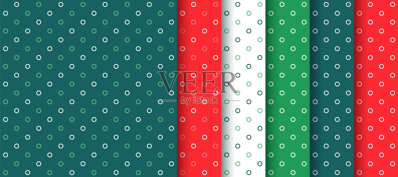 红绿无缝图案。圣诞背景与圆圈。矢量图插画图片素材