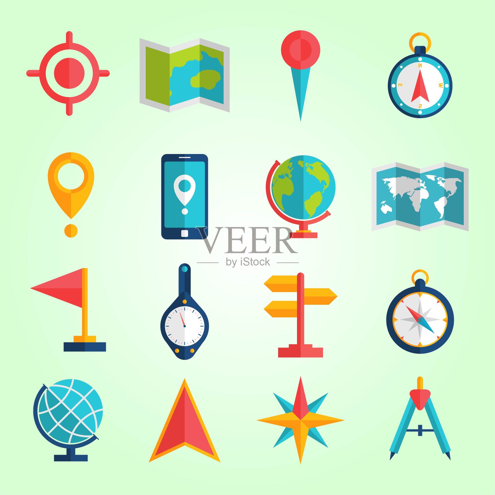 制图平面图标集插画图片素材