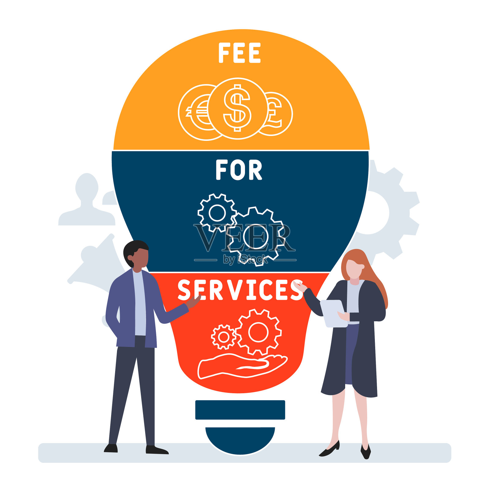 FFS—服务费用的缩写插画图片素材