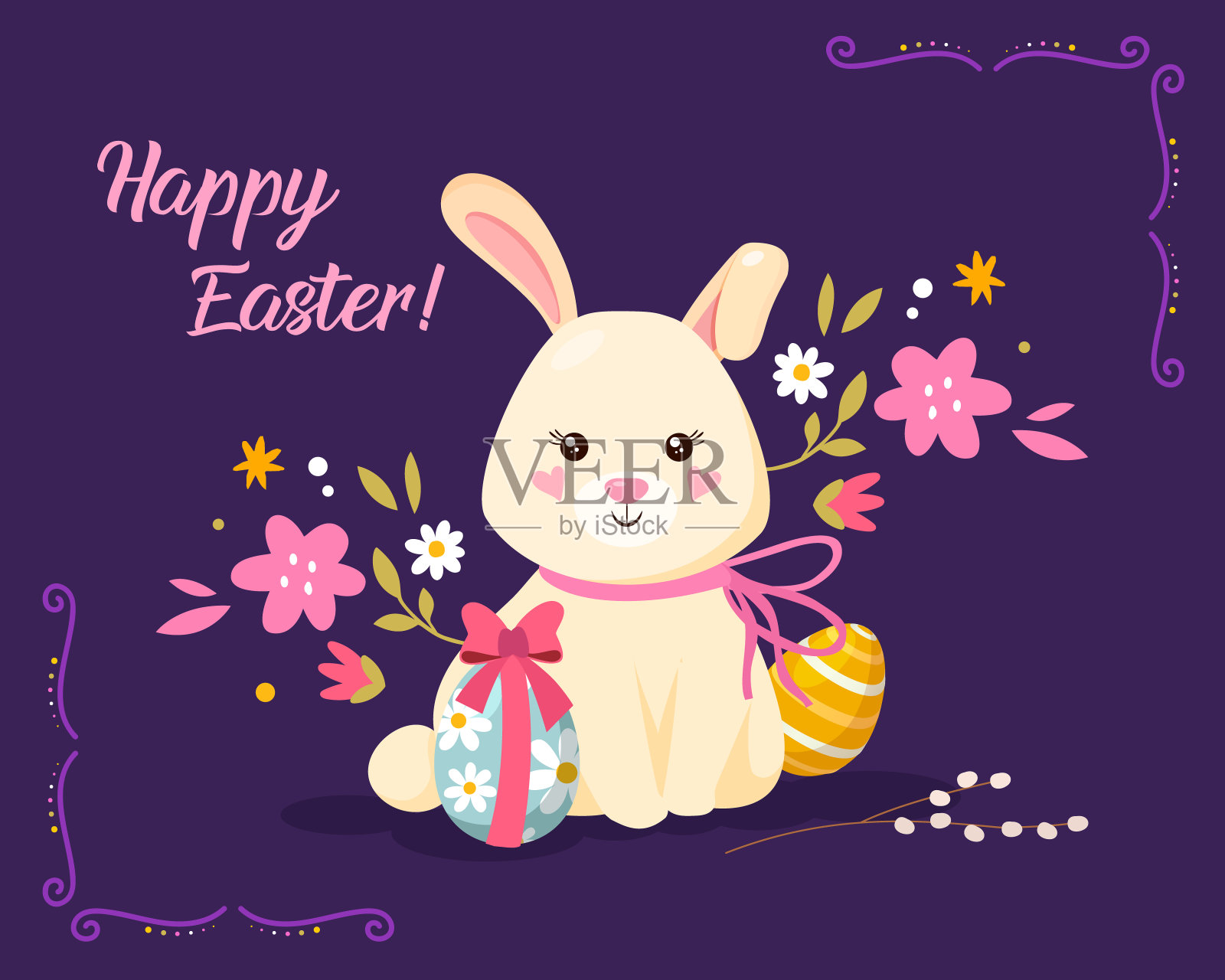 复活节快乐贺卡插画图片素材