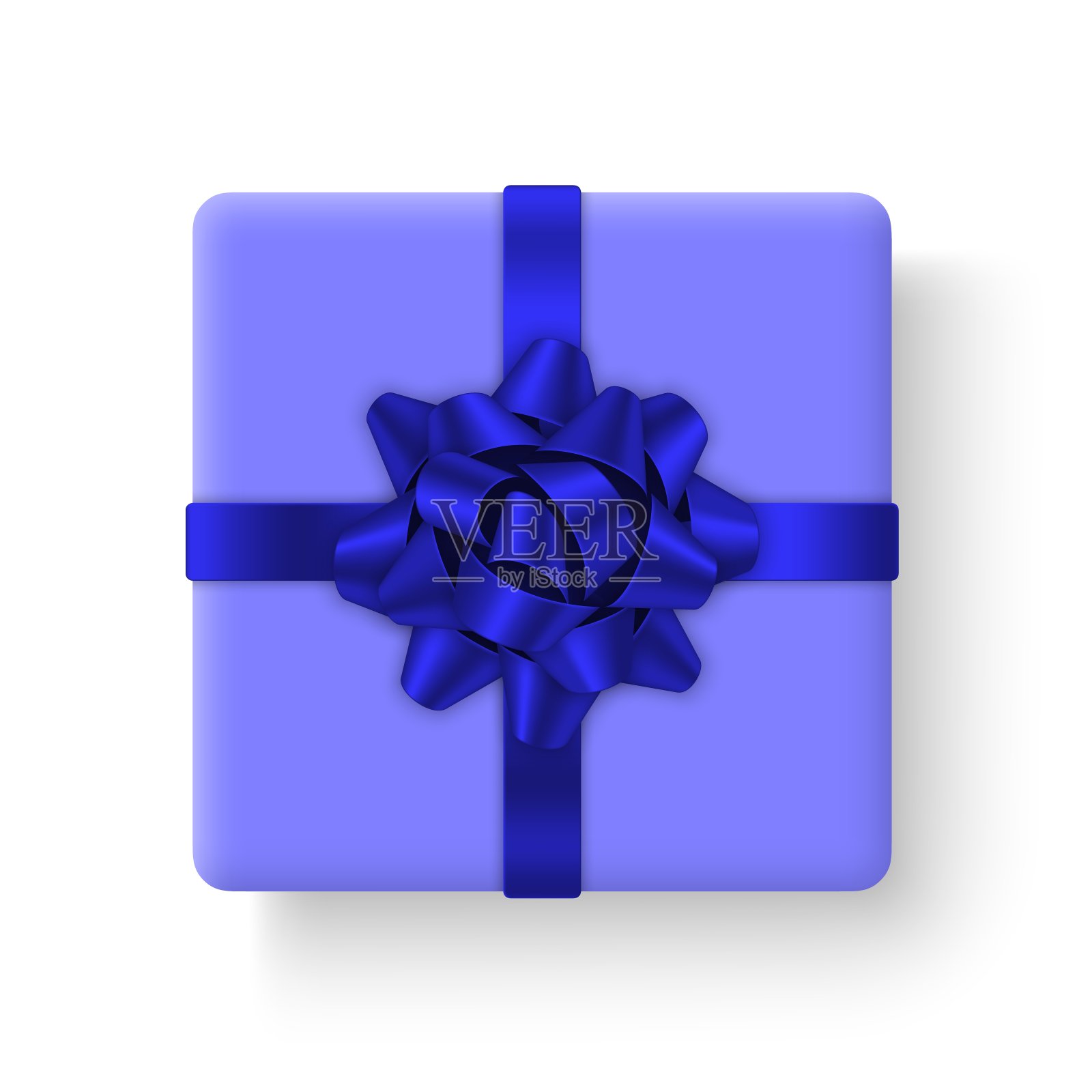 礼盒与蝴蝶结和丝带。隔离在白色背景上插画图片素材