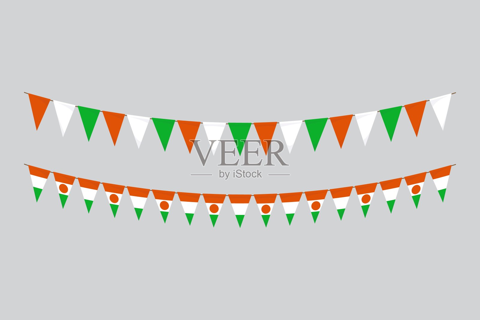 旗帜孤立。尼日尔猎纸。旗生日、纪念日、庆祝活动。插画图片素材