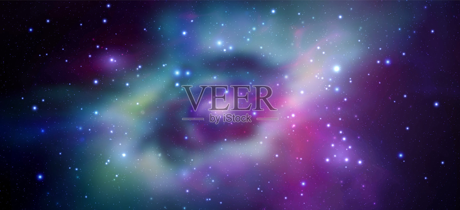 空间矢量背景与现实的星云和闪亮的星星插画图片素材