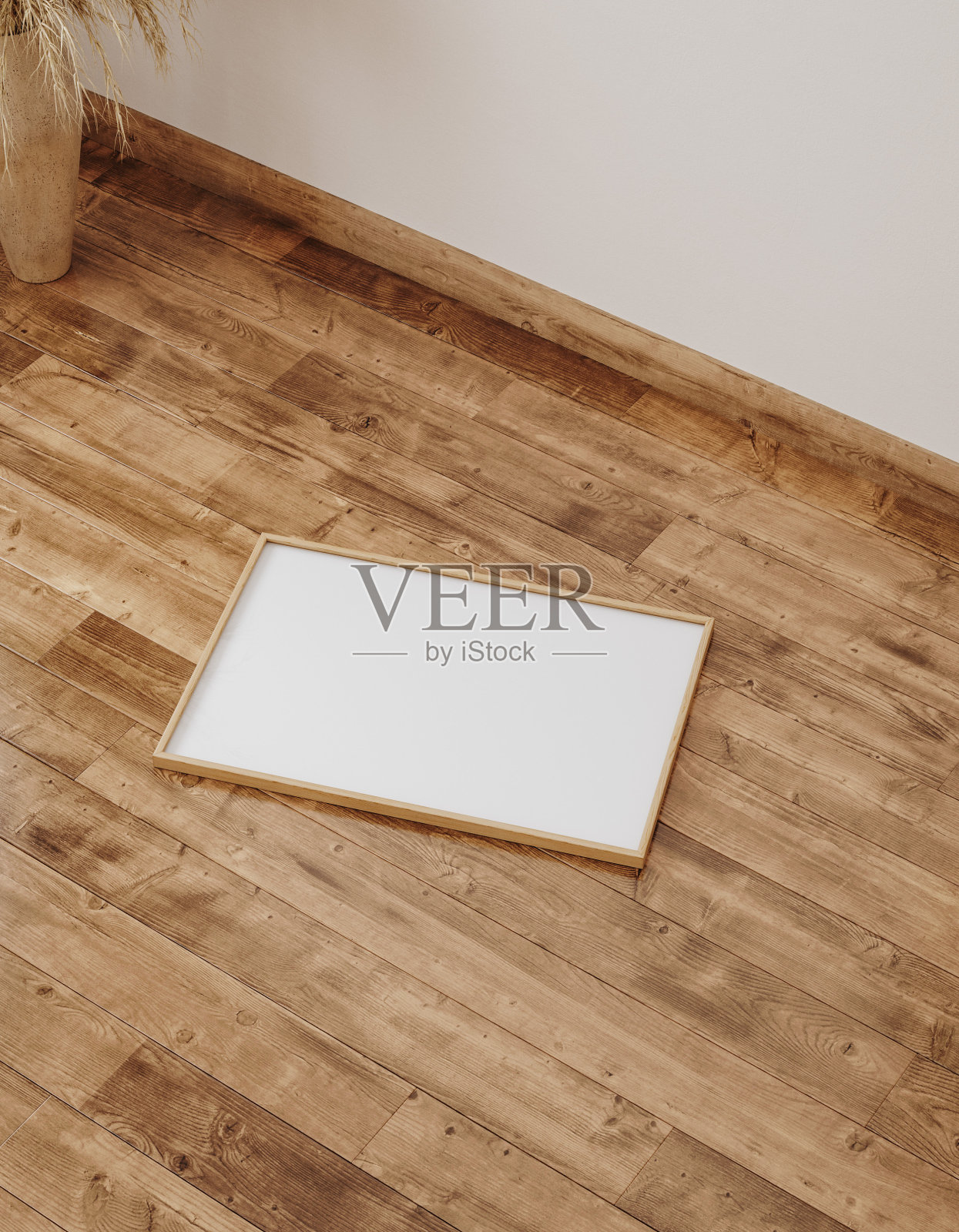 模拟海报框架在厨房内部，农家乐风格照片摄影图片