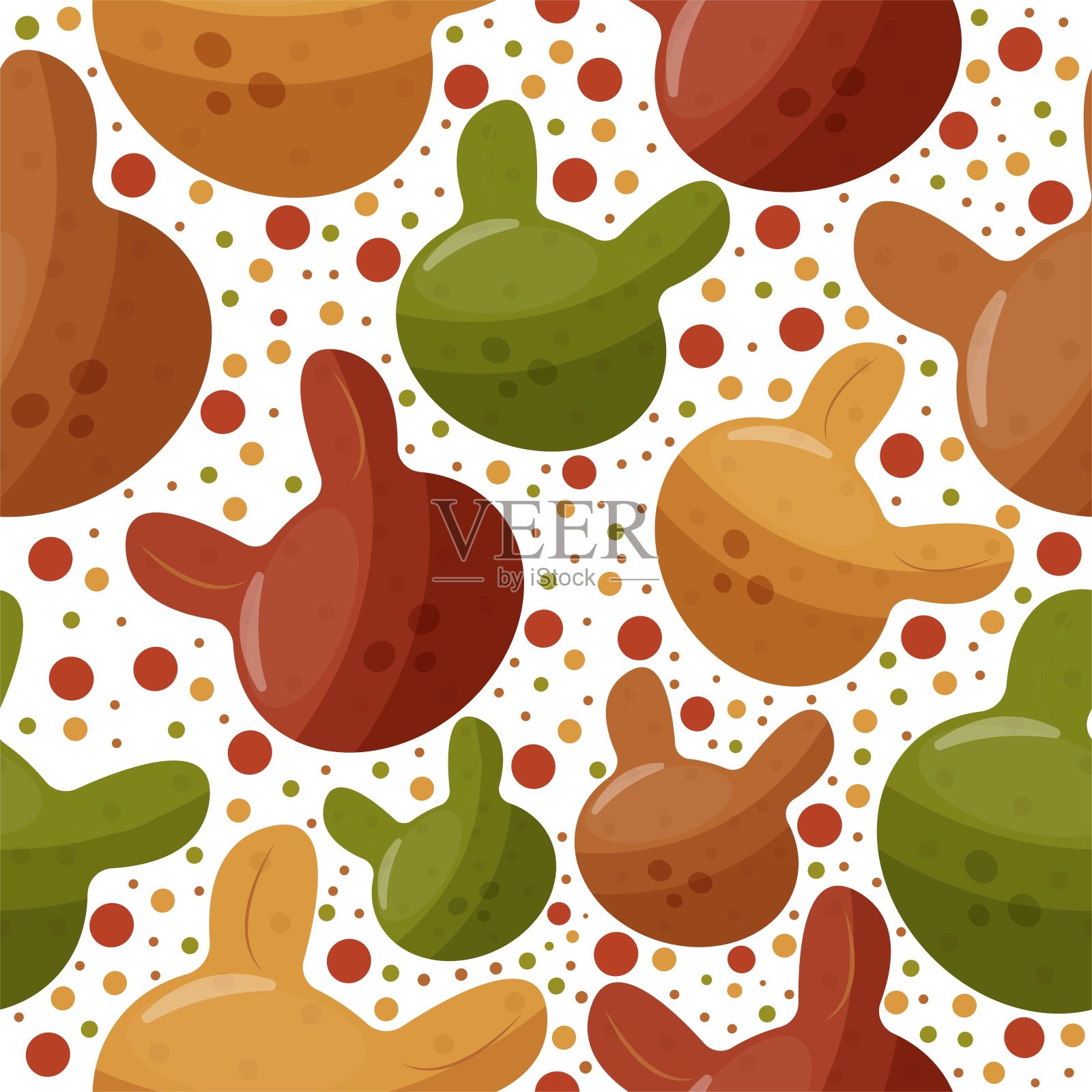 干粮呈兔形图案插画图片素材