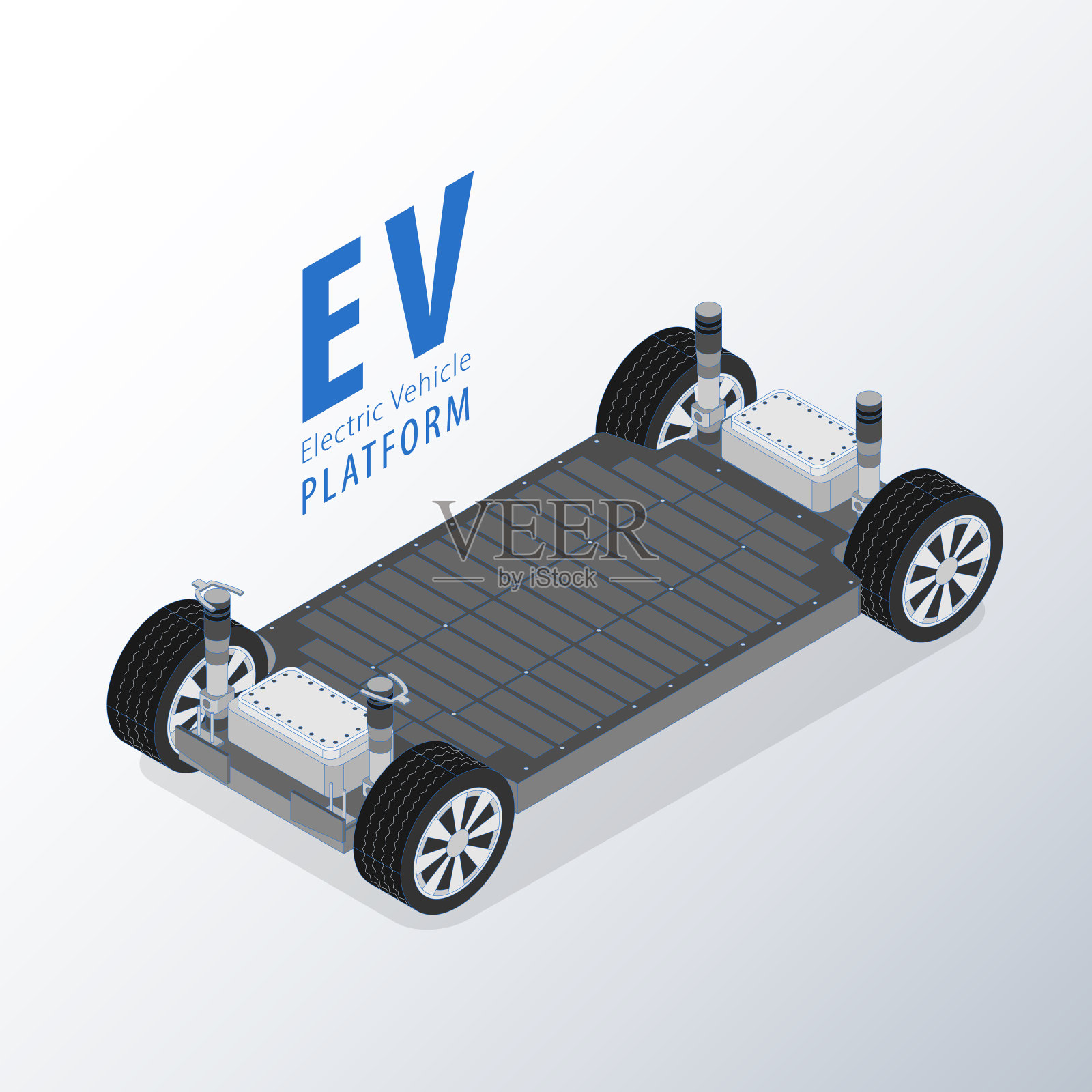 助力电动汽车平台技术的未来插画图片素材