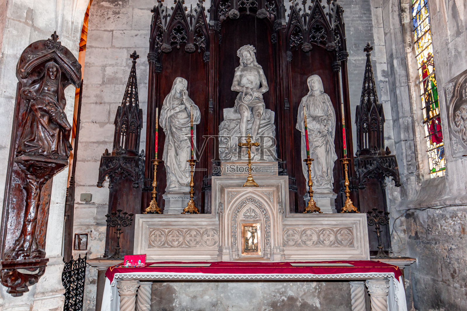 路易维尔圣母院教堂，诺曼底，法国照片摄影图片