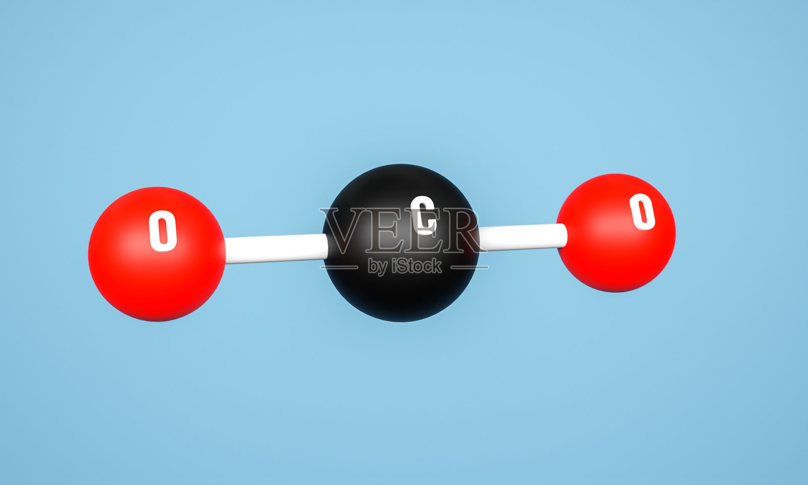 二氧化碳模型，化学键。照片摄影图片