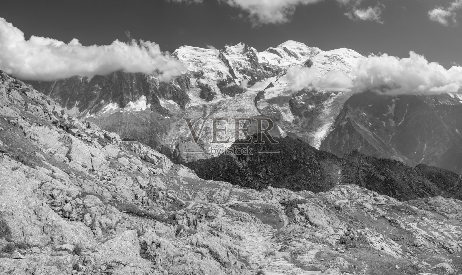 勃朗峰-夏蒙尼。照片摄影图片