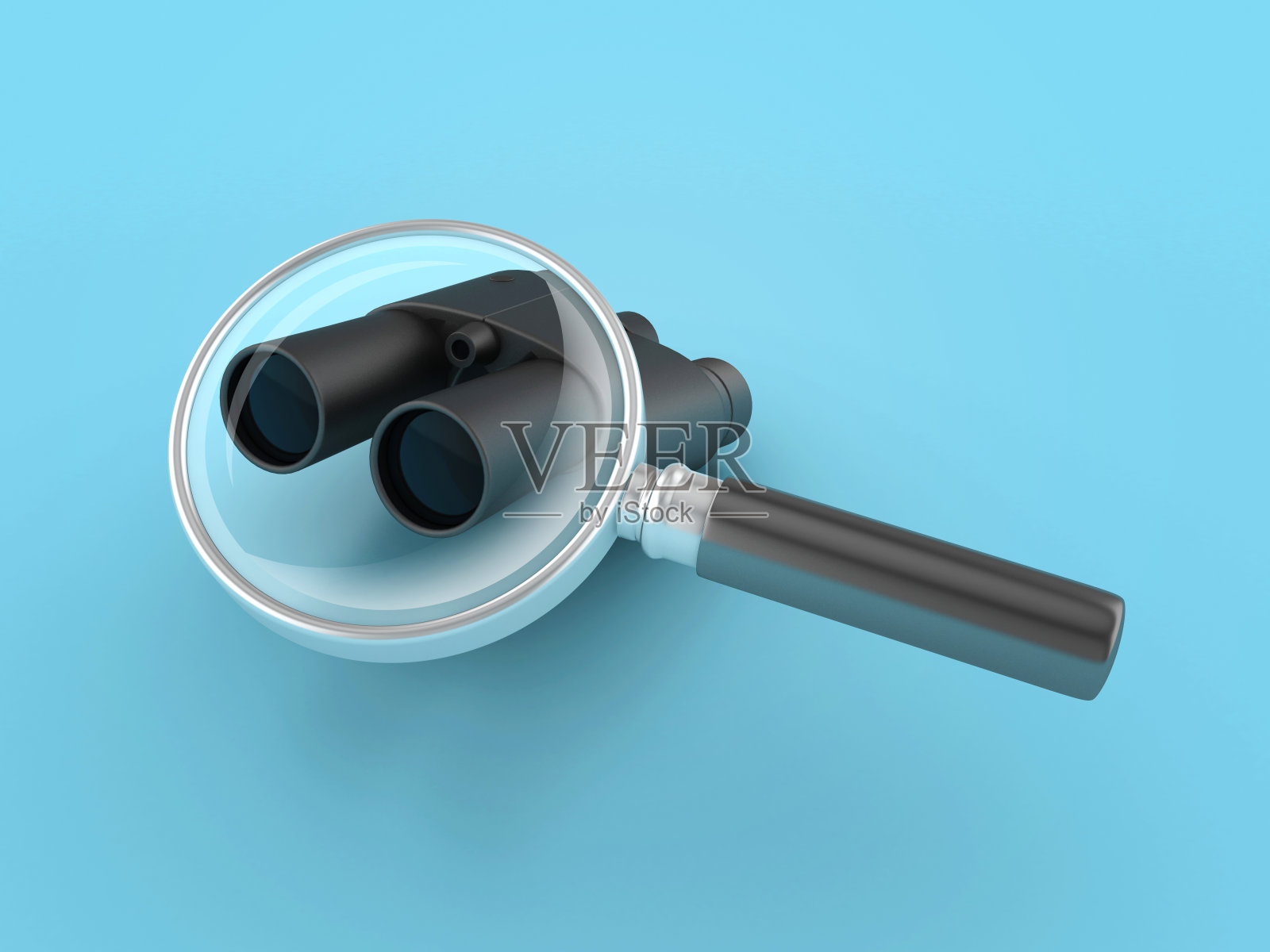 带望远镜的3D双筒望远镜照片摄影图片