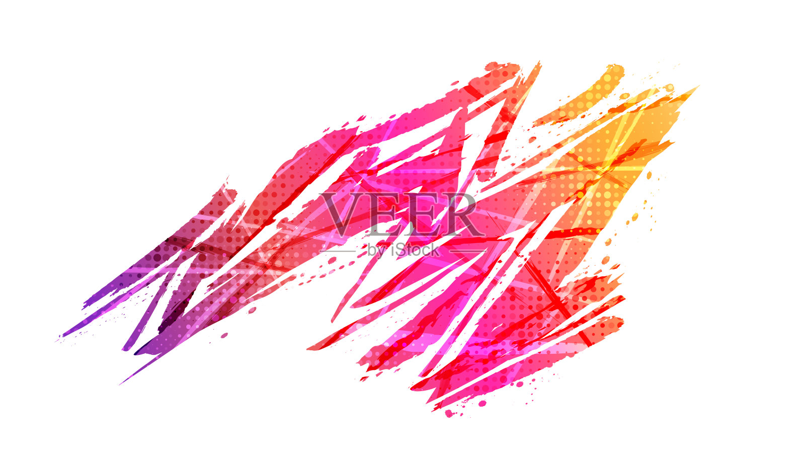 抽象背景与刷纹理在粉红色和橙色渐变颜色与半色调效果。充满活力的垃圾背景运动或事件设计插画图片素材