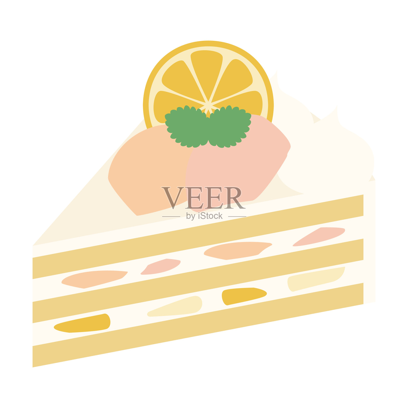 可爱的柠檬和桃子酥饼插图插画图片素材