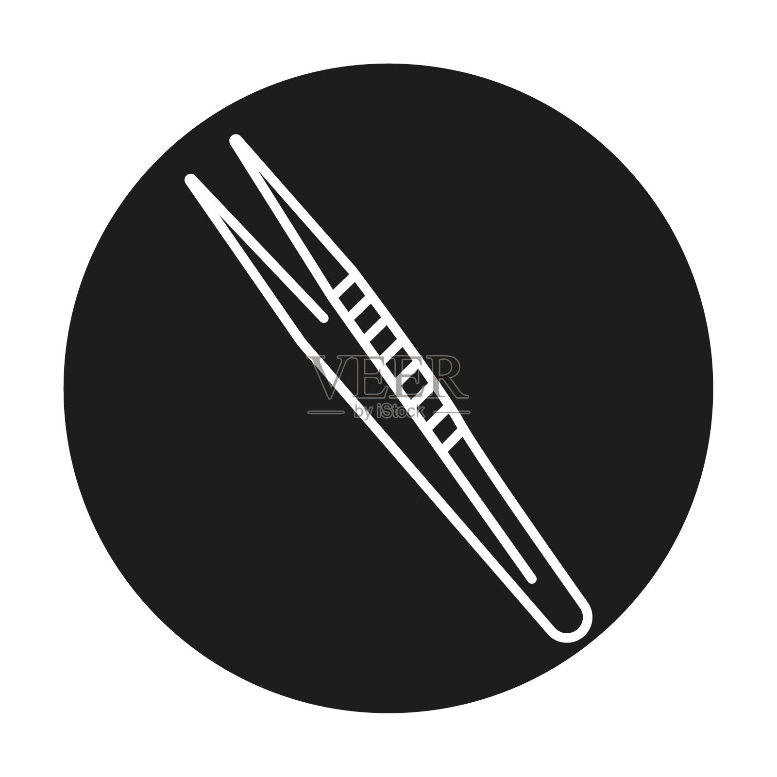 医用镊子线黑色图标插画图片素材