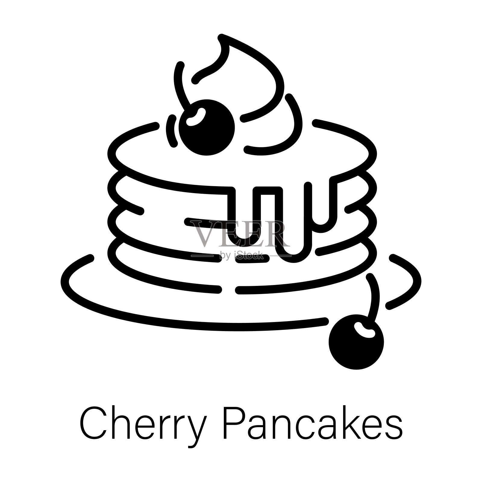 樱桃煎饼插画图片素材