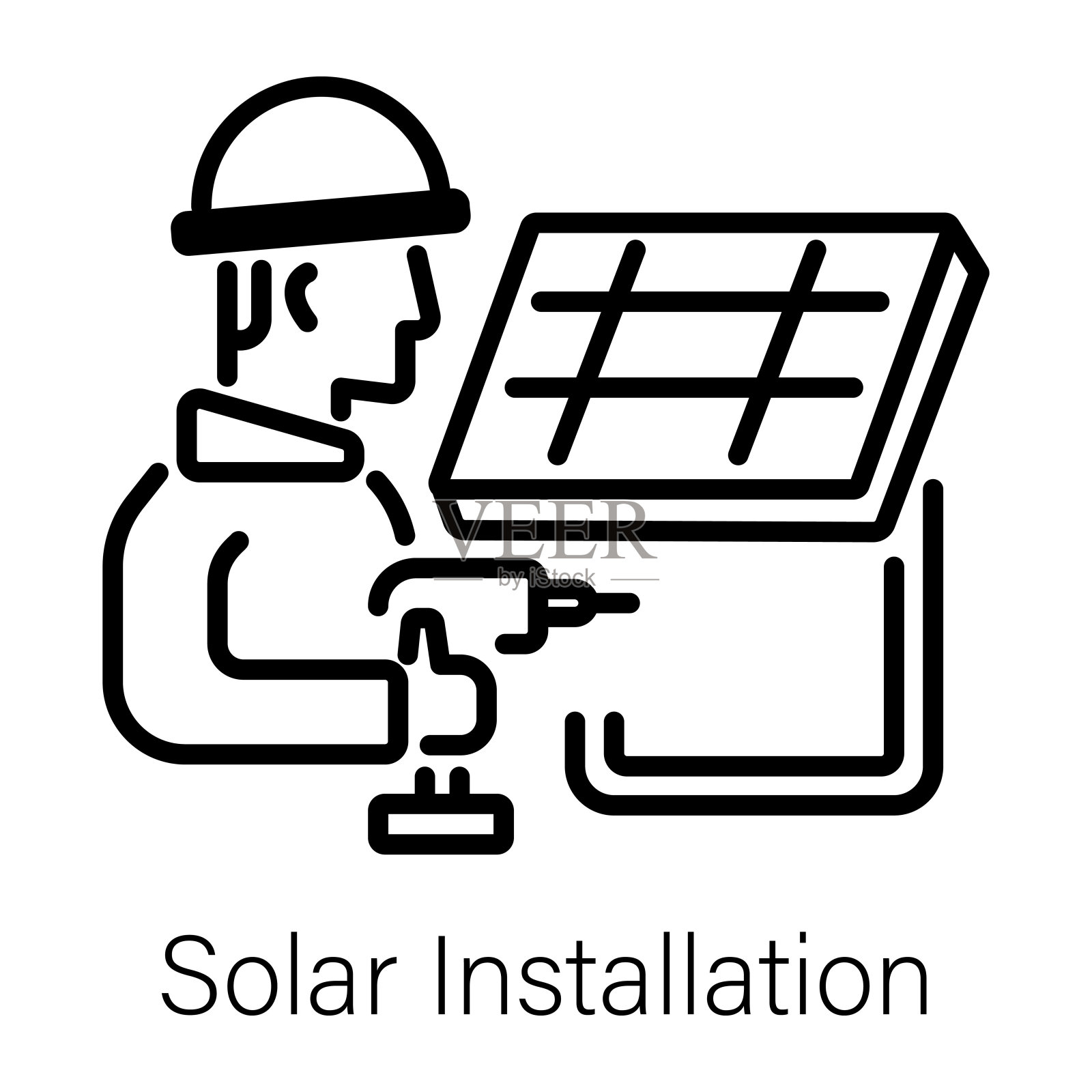 太阳能安装插画图片素材