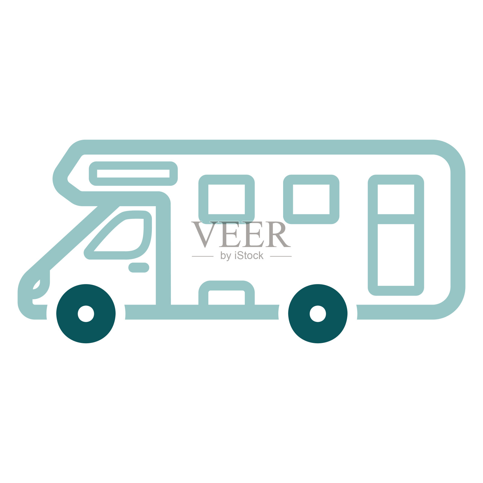 移动家庭汽车家庭大篷车拖车车辆插画图片素材