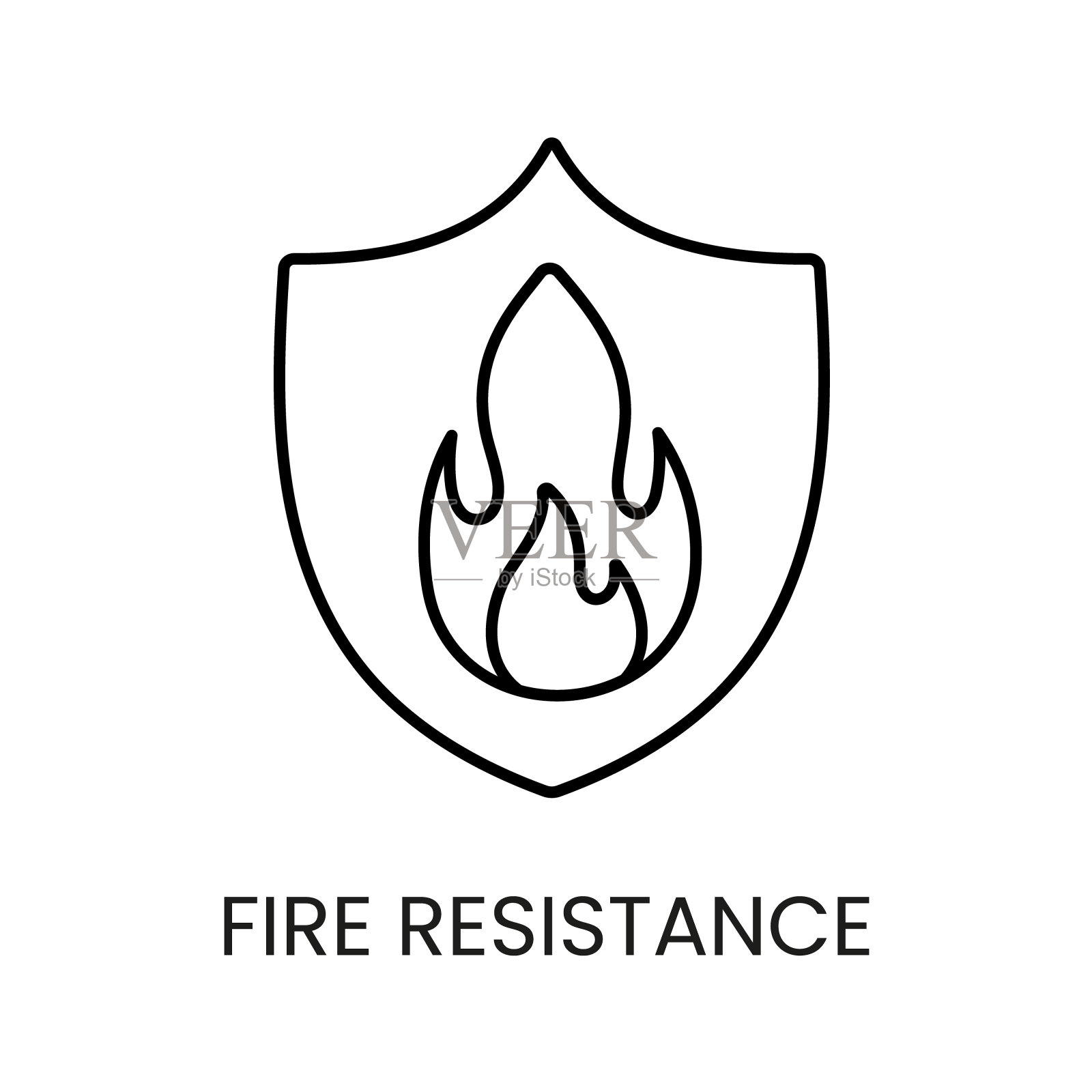 耐火线矢量图标与可编辑的笔画。插画图片素材