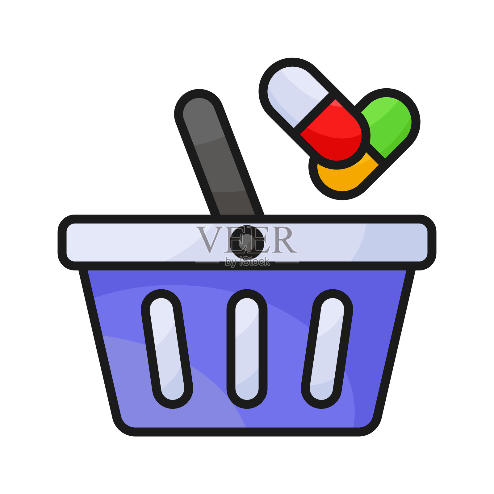 精心设计的药包图标，医疗配送服务。插画图片素材