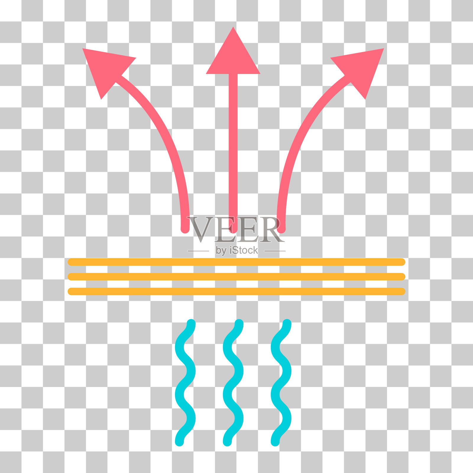 透气性抗图标，防水材料保护标志，网络矢量插图插画图片素材