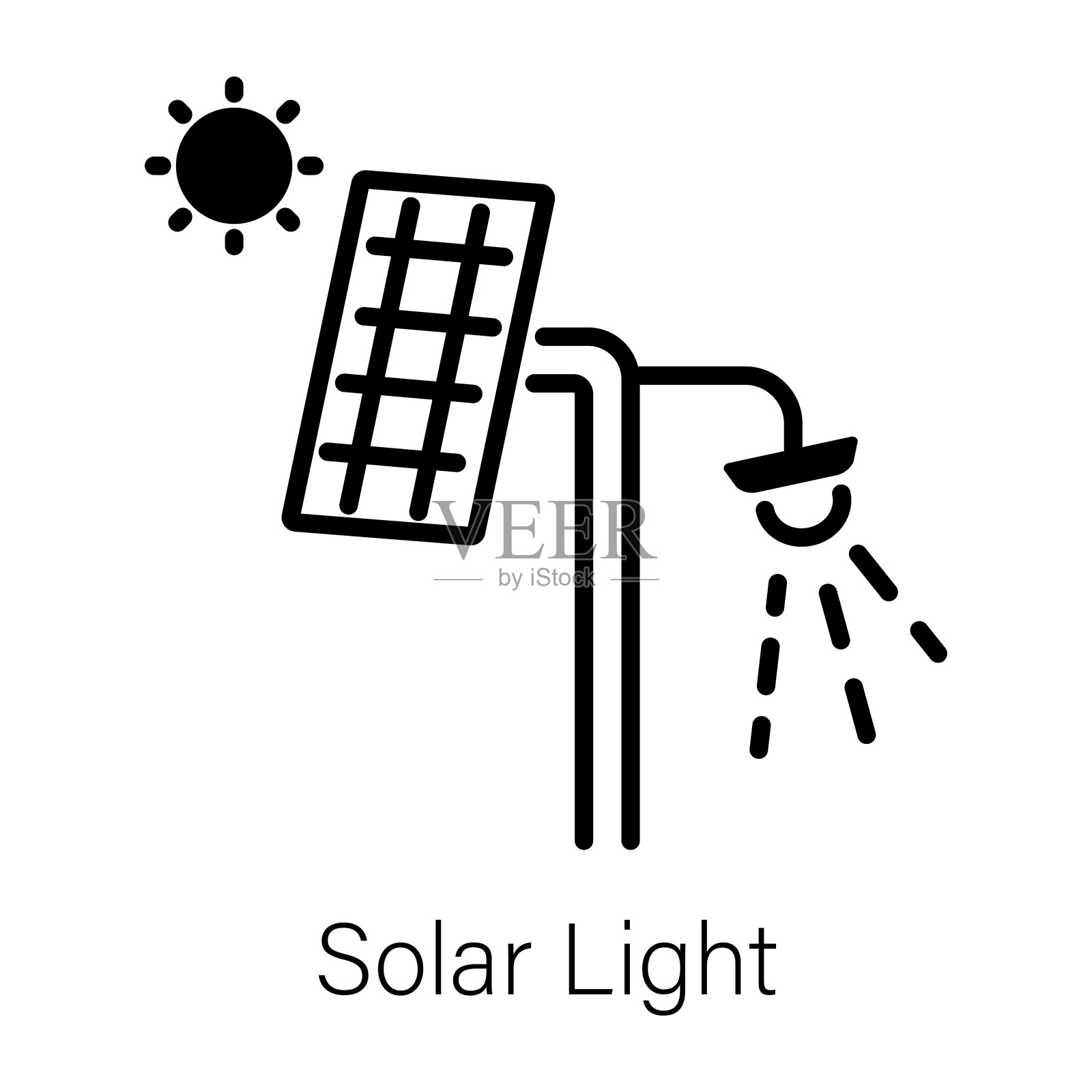 太阳能灯插画图片素材