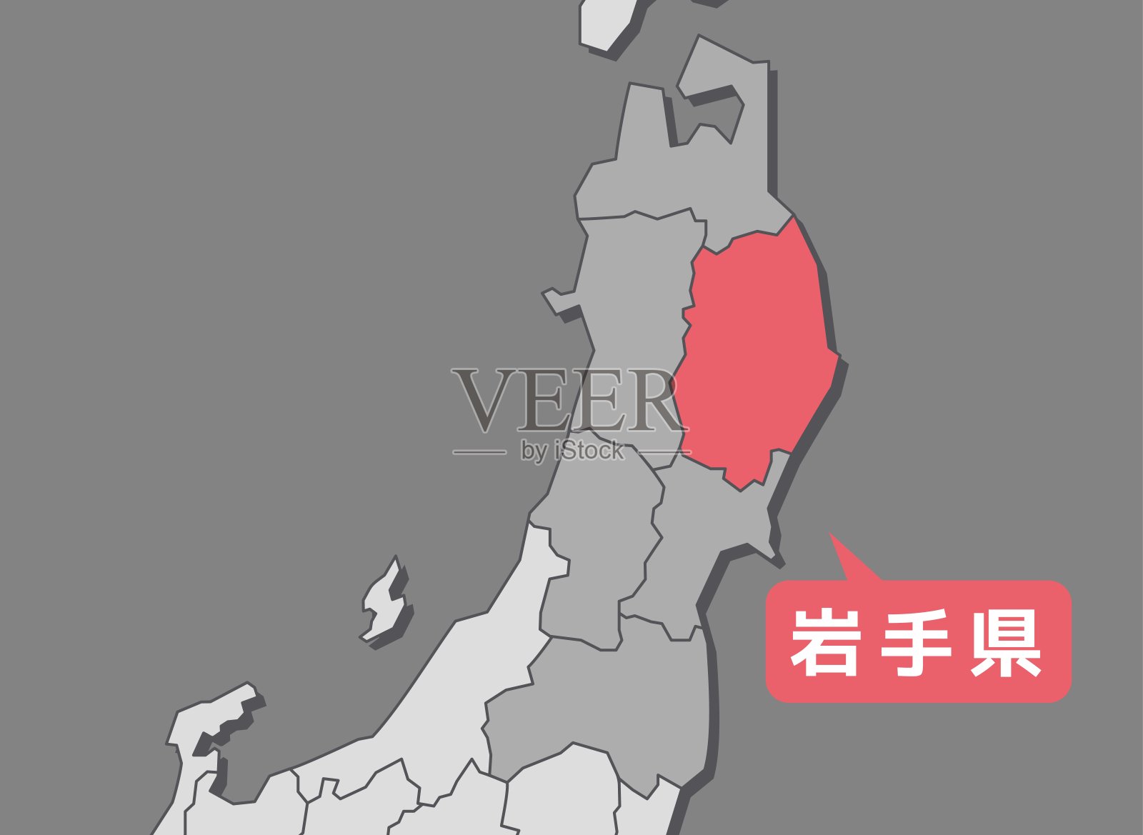 简单易用的日本地图插画图片素材