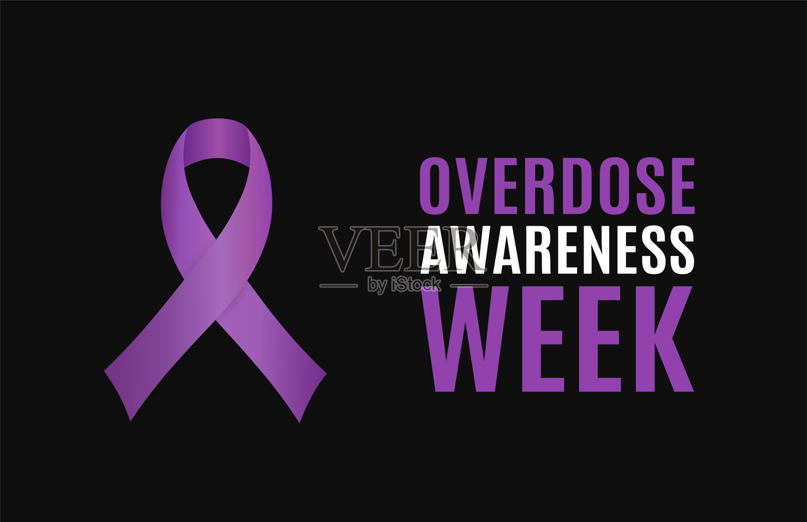 药物过量意识周卡片。向量插画图片素材