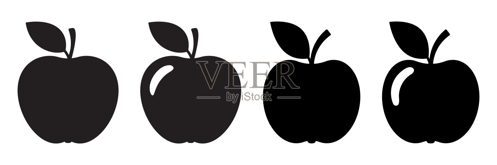 苹果图标。苹果标志标志的网站和应用程序的设计。插画图片素材