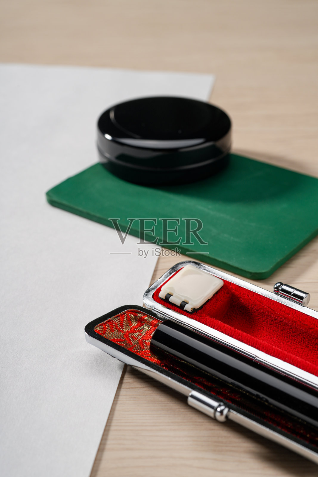 日文“Hanko”，是一种个人印章，用作合法的身份识别方法照片摄影图片