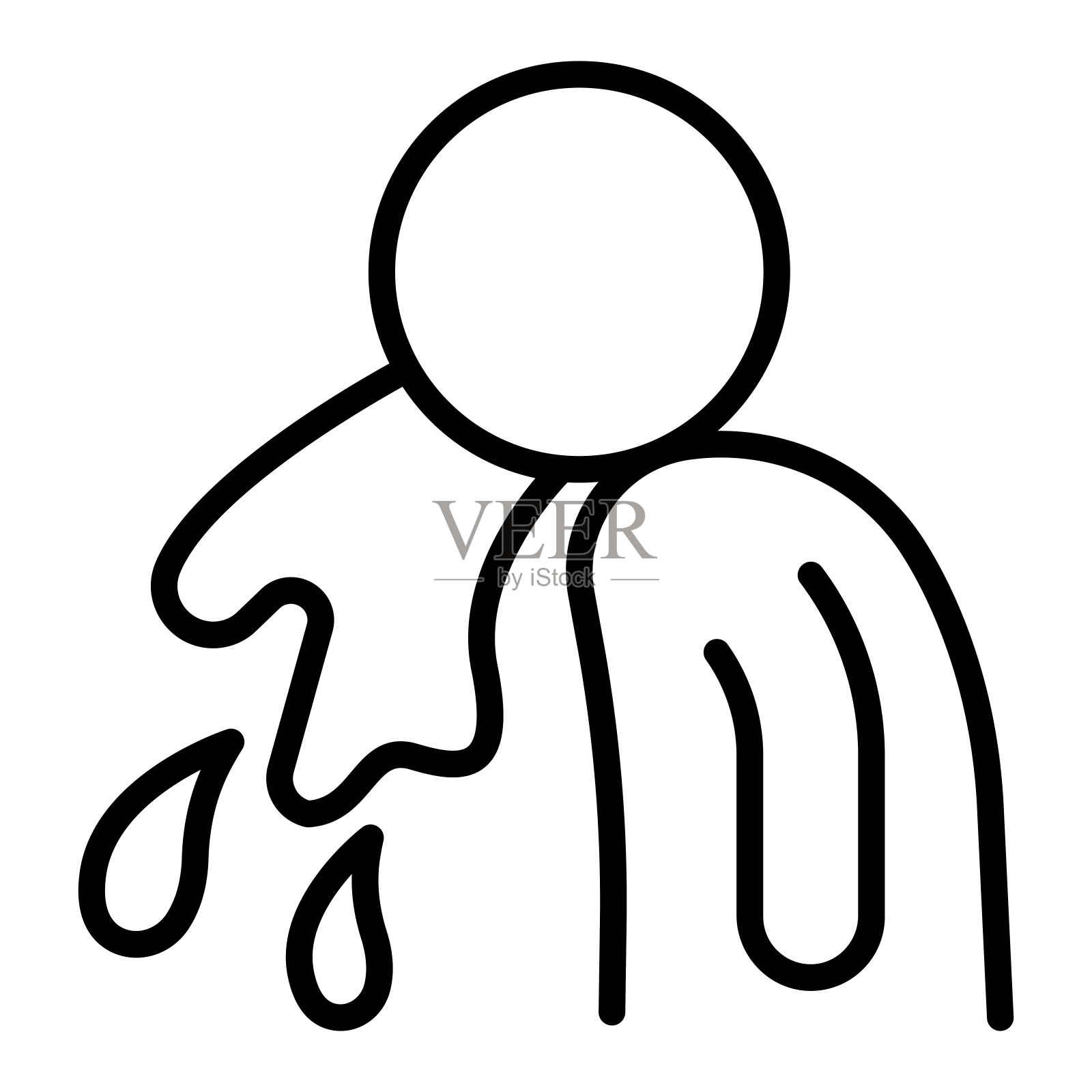 呕吐图标在细线风格矢量插图图形设计插画图片素材