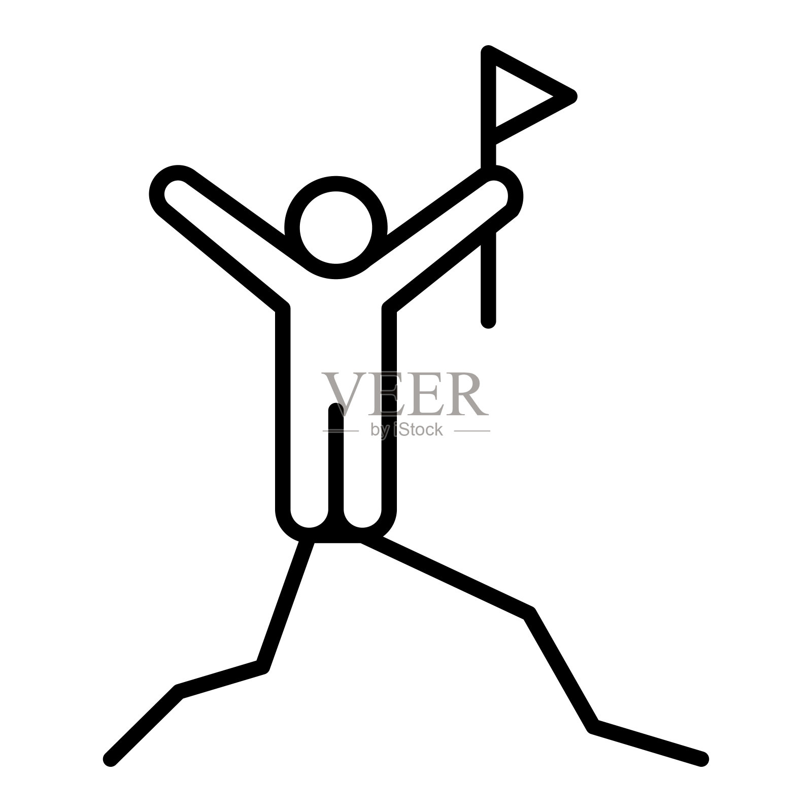 获胜者图标在细线风格矢量插图图形设计插画图片素材