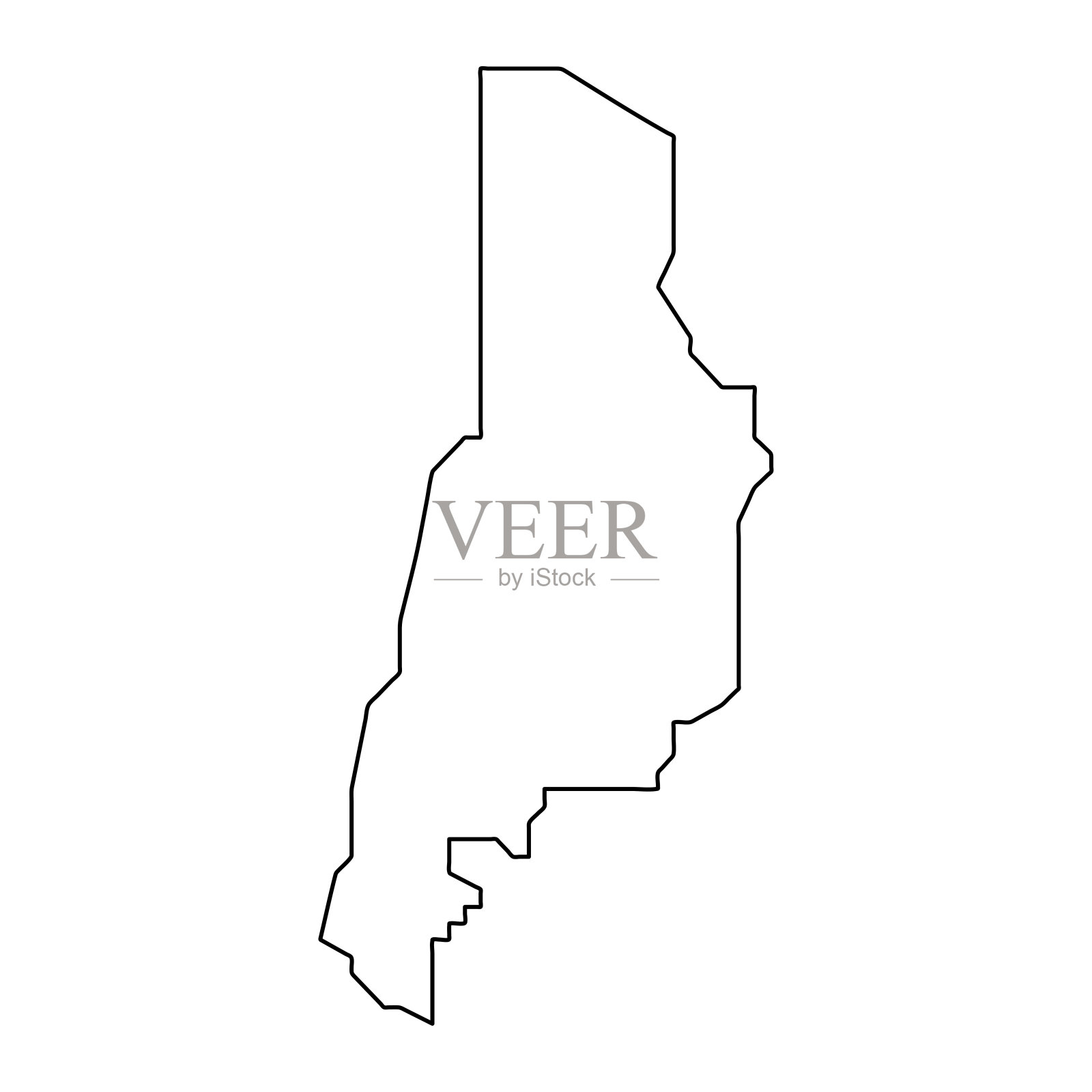 维加阿尔塔地图，波多黎各的行政区划。矢量插图。插画图片素材