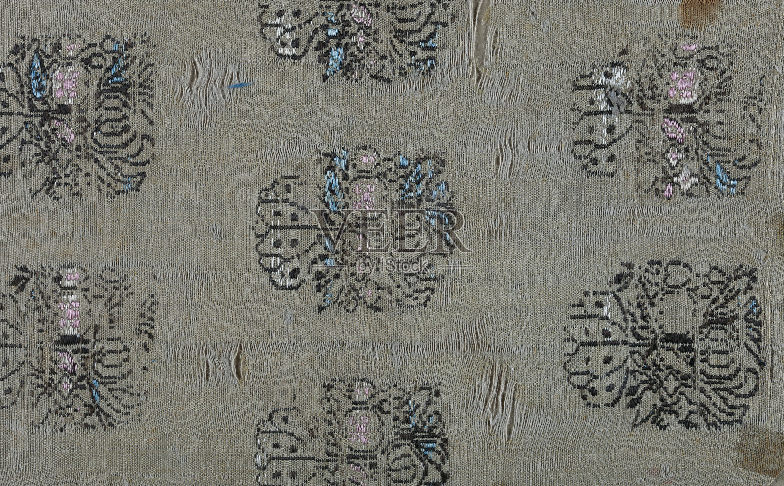 手工仿古面料背景，传统图案。极简主义风格，复古概念。照片摄影图片