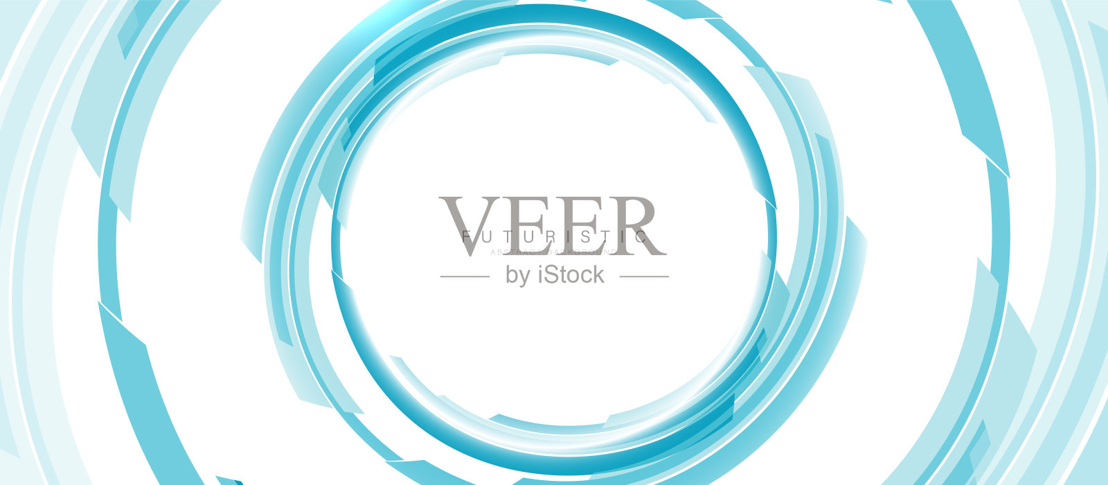 抽象蓝圈图案未来派数码高科技图案背景。矢量图插画图片素材