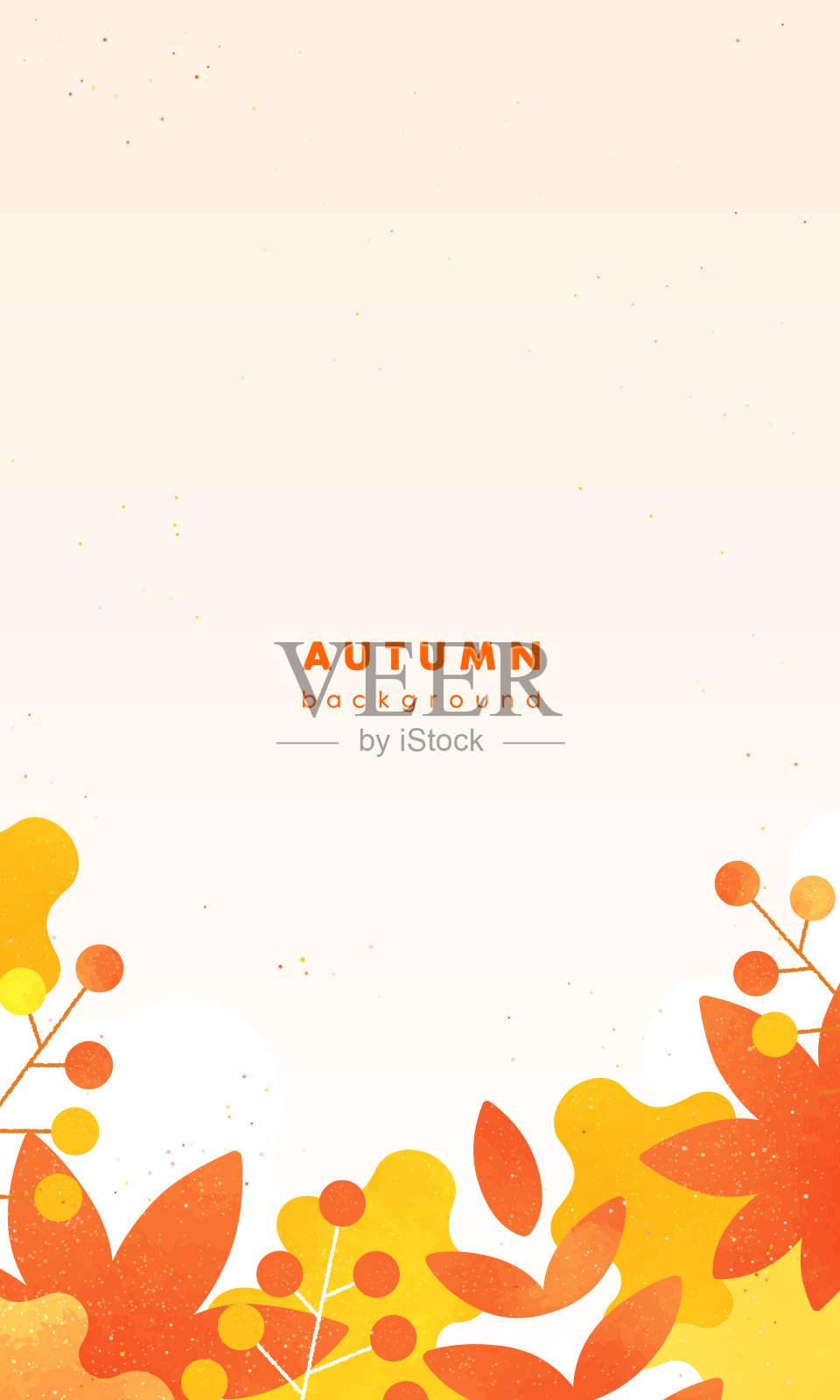 秋季图像矢量框架材料。垂直背景的智能手机横幅和背景。插画图片素材