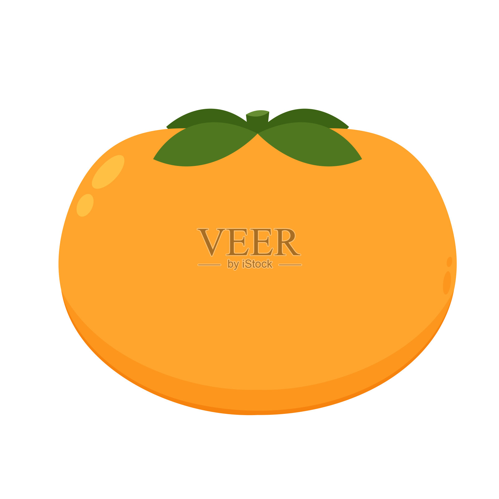 柿子卡通矢量。白底柿子。插画图片素材