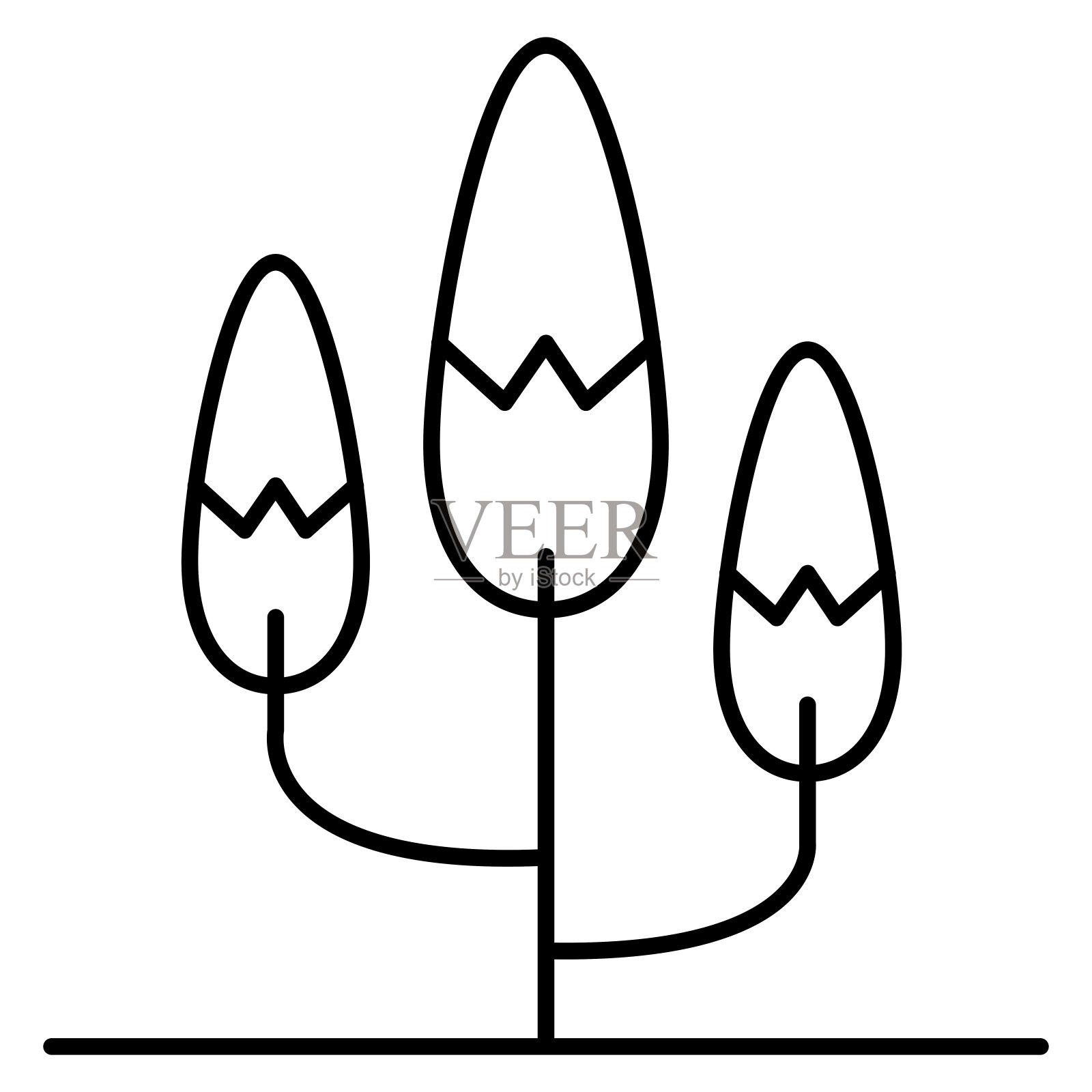 树图标在细线风格矢量插图图形设计插画图片素材